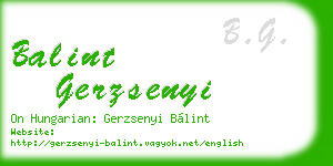 balint gerzsenyi business card